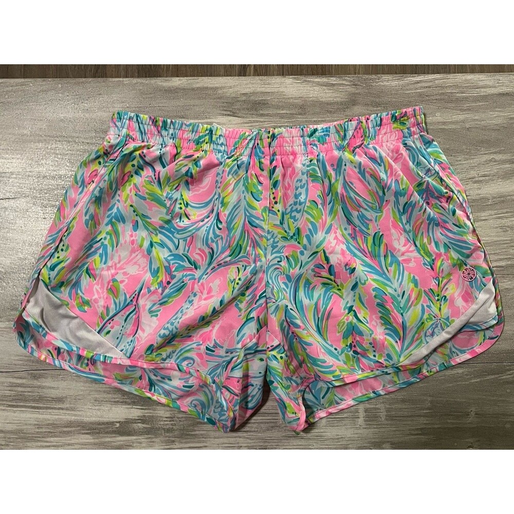 Lilly Pulitzer Luxletic Ocean Trail Multicolored 4" Shorts S
